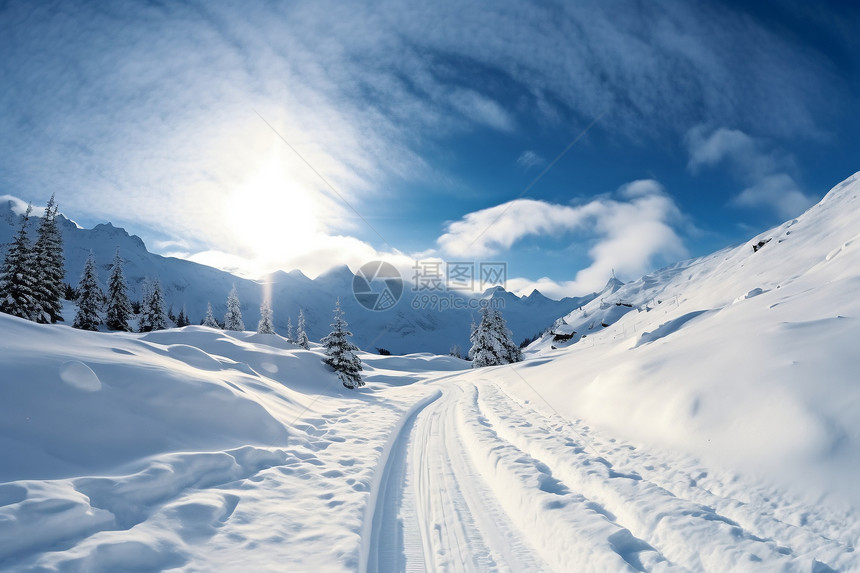 一望无际的雪地图片