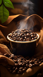 高档纯咖啡豆背景图片