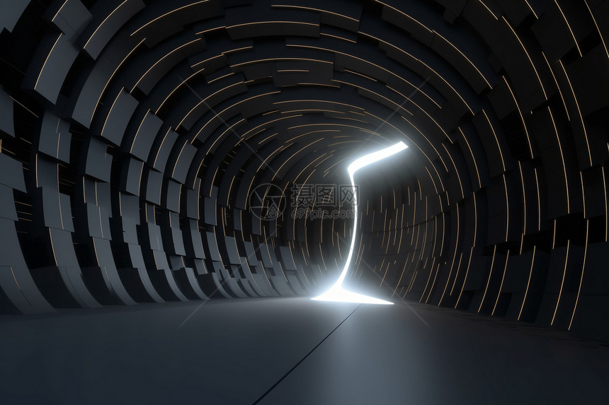 发光创意隧道景观图片