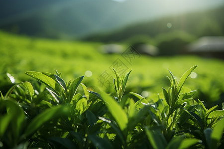 茶生产素材即将收获茶叶背景