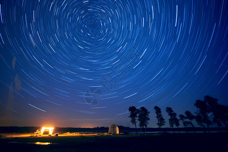 轨迹线夜空中的星星轨迹背景