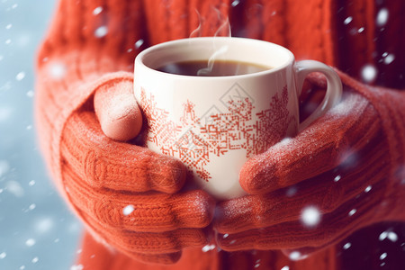 冬天圣诞节的咖啡图片