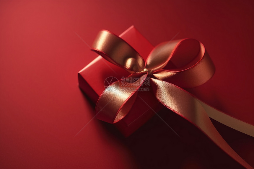 红色简单礼品盒图片