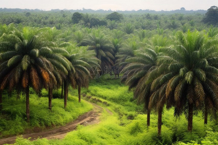 森林中的棕榈树图片