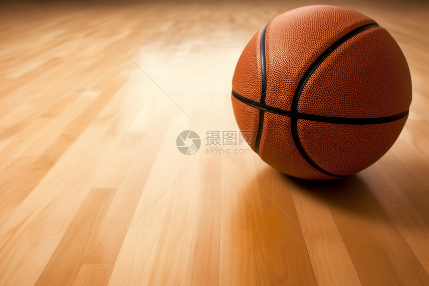 木地板上的篮球图片