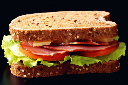 美味的面包三明治背景图片