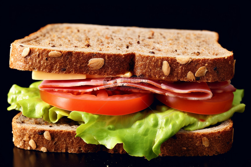健康的面包三明治图片