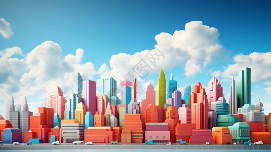 智能3D城市背景图片