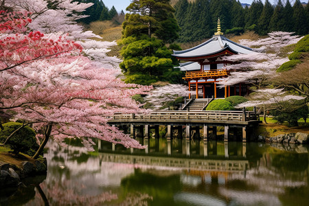 日本的佛教神社高清图片