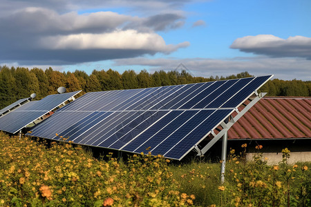 农村的太阳能电池板图片