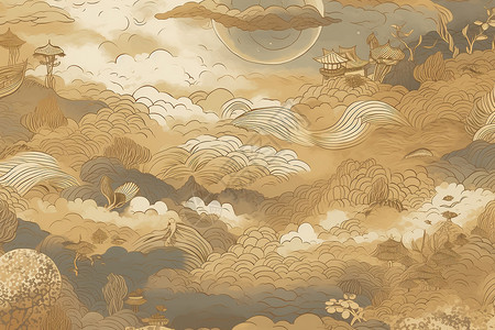 中式祥云图案图片