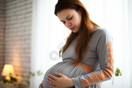 抱着肚子的孕妇图片