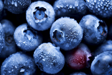 新鲜的冷冻蓝莓图片
