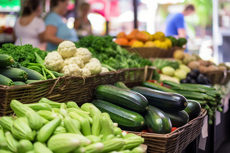 菜市场中的蔬菜背景图片