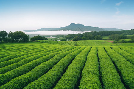 人工种植茶园背景图片