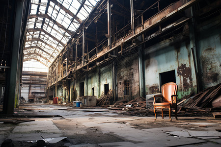 废弃的工厂厂房图片