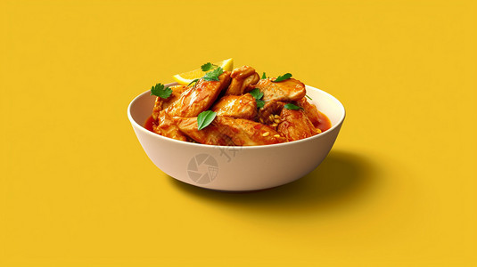 印度美食咖喱鸡背景图片