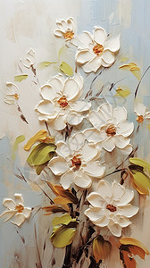 花卉油画纹理背景图片