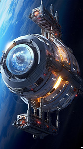 科幻机械宇宙飞船背景图片