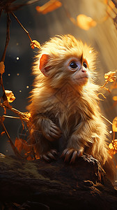 金色光晕中的猴子背景图片