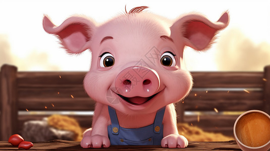 卡通可爱的小猪头像背景图片