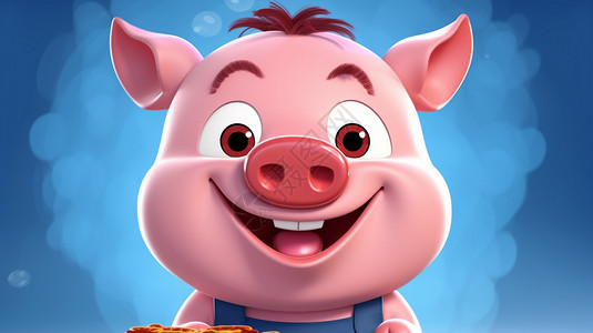 卡通小猪头像背景图片