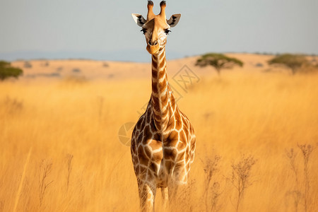 长颈鹿在草原上高清图片
