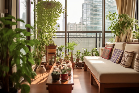 室内家居培育的绿植盆栽背景图片