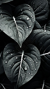黑白植物叶子图片