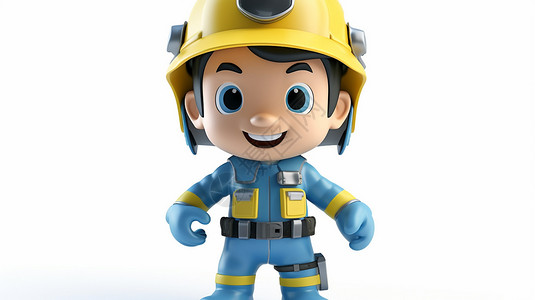 消防员卡通3D立体设计图片