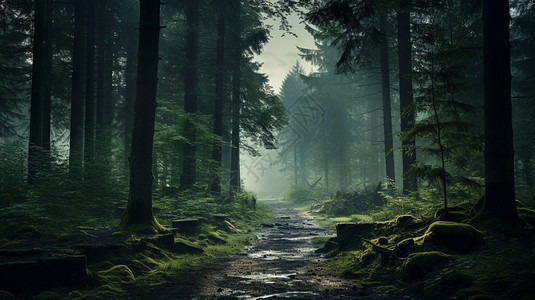 一个梦幻般的森林背景图片