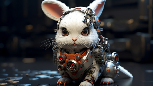 兔子服装可爱的机械兔设计图片