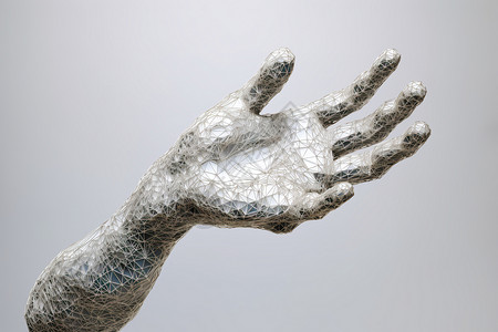 3D制作的立体手掌背景图片