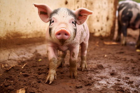 养殖场养殖的小猪图片