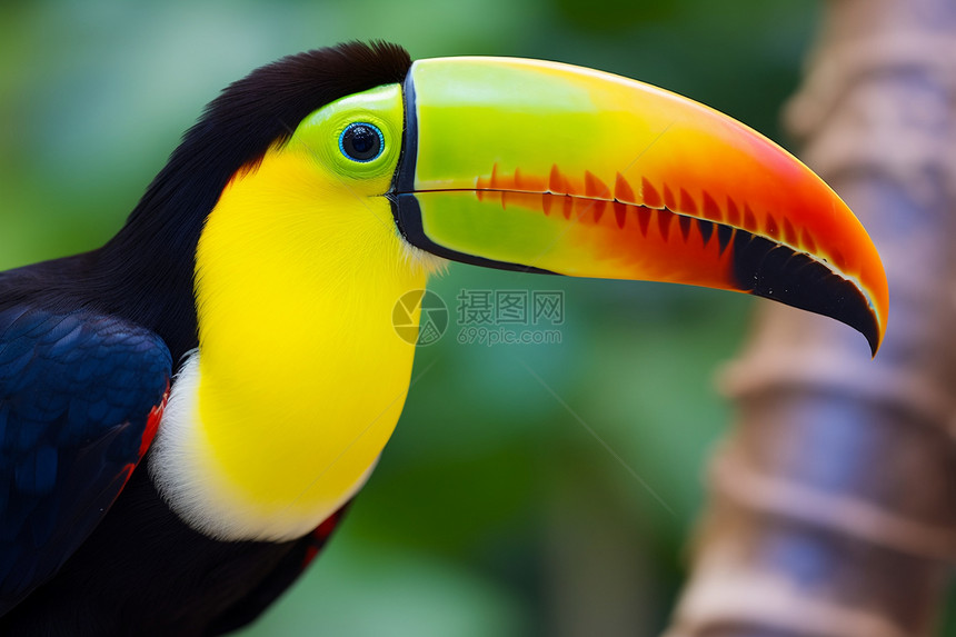 热带地区的巨嘴鸟图片