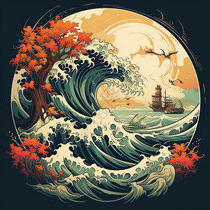 海洋行驶的帆船背景图片