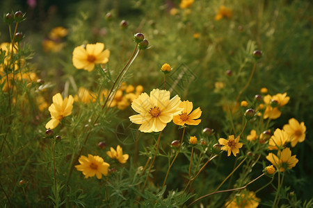 新鲜的黄花背景图片