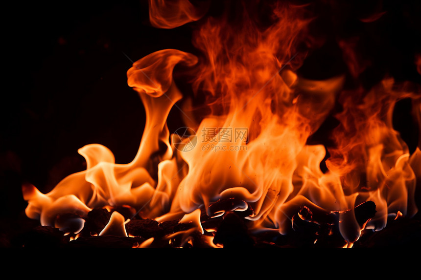 壁炉燃烧的火焰图片