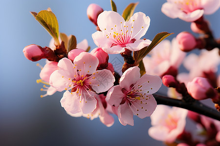 盛开的桃花桃花绽放季节高清图片