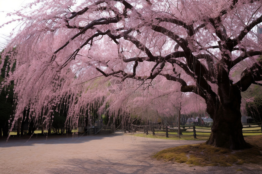 春天的美丽樱花树图片