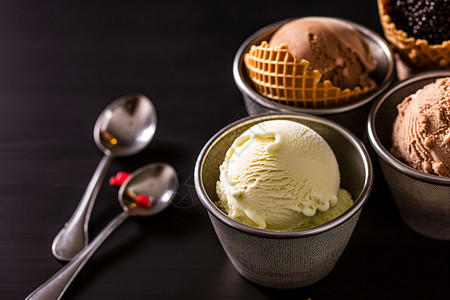 美味奶油冰淇淋图片