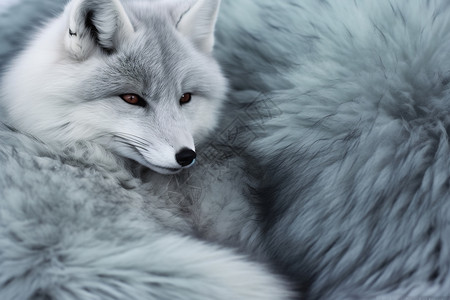 灰色狐狸毛皮图片