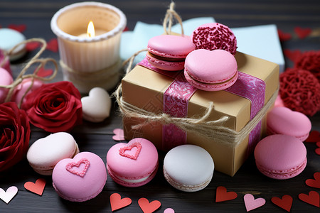 粉红色礼品盒情人节礼物设计图片