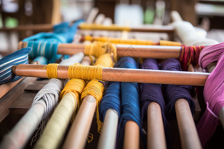 丝绸产品传统手工针织工厂背景