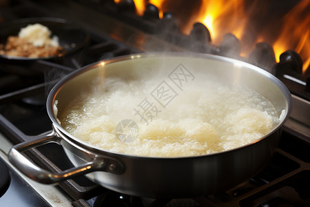 煮沸了的小米粥背景图片
