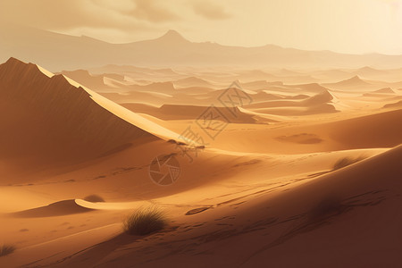 空无一人的沙漠背景图片