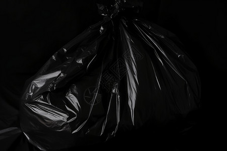 垃圾回收的黑色垃圾袋图片