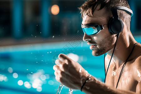 训练的游泳运动员图片
