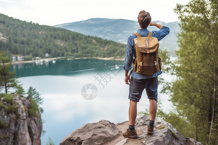 户外旅游的男子图片