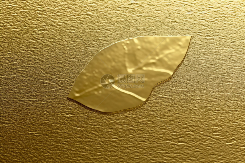 印有叶子痕迹的金箔图片